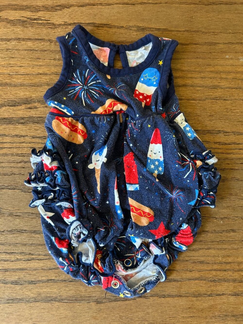 Little Sleepies Bubble Romper; Sleeveless; American Celebration; 0-3 Months
